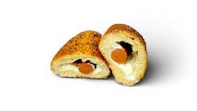 soft buns γεμιστα με λουκανικο και κρεμα τυριου