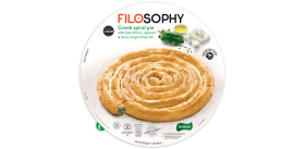 Filosophy Greek spiral pie with Feta P.D.O., Spinach & Extra Virgin Olive Oil